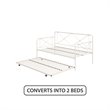 Pemberly Row Metal Farmhouse Daybed with Trundle Full in White
