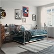 Pemberly Row Metal Farmhouse Daybed with Trundle Full in White