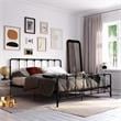 Pemberly Row Farmhouse Metal Bed Under Bed Storage King Bed Frame in Black
