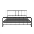 Pemberly Row Farmhouse Metal Bed Under Bed Storage King Bed Frame in Black