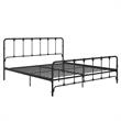 Pemberly Row Farmhouse Metal Bed Under Bed Storage King Bed Frame in Black