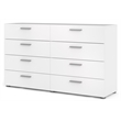 Pemberly Row Contemporary 8 Drawer Double Dresser in White