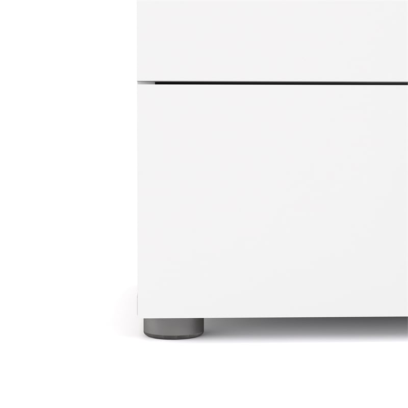 Pemberly Row Contemporary 8 Drawer Double Dresser in White