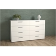 Pemberly Row Contemporary 8 Drawer Double Dresser in White