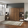 Pemberly Row Engineered Wood Single Side Cabinet for Wall Beds in Walnut