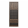 Pemberly Row Engineered Wood Single Side Cabinet for Wall Beds in Walnut