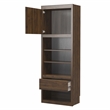 Pemberly Row Engineered Wood Single Side Cabinet for Wall Beds in Walnut