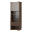 Pemberly Row Engineered Wood Single Side Cabinet for Wall Beds in Walnut