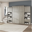 Pemberly Row Engineered Wood Single Side Cabinet for Murphy Wall Beds in Gray
