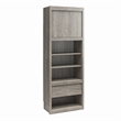 Pemberly Row Engineered Wood Single Side Cabinet for Murphy Wall Beds in Gray