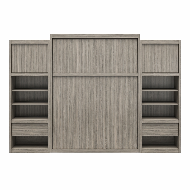 Pemberly Row Engineered Wood Single Side Cabinet for Murphy Wall Beds in Gray