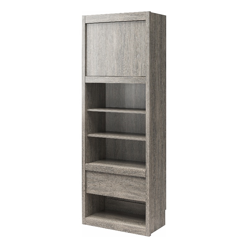 Pemberly Row Engineered Wood Single Side Cabinet for Murphy Wall Beds in Gray