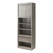 Pemberly Row Engineered Wood Single Side Cabinet for Murphy Wall Beds in Gray
