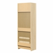 Pemberly Row Transitional Single Side Cabinet for Wall Beds in Light Oak