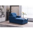 Pemberly Row Modern Linen Fabric Indoor Chaise Lounge in Blue