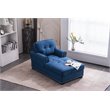 Pemberly Row Modern Linen Fabric Indoor Chaise Lounge in Blue