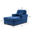 Pemberly Row Modern Linen Fabric Indoor Chaise Lounge in Blue