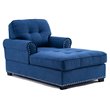 Pemberly Row Modern Linen Fabric Indoor Chaise Lounge in Blue