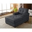 Pemberly Row Modern Linen Fabric Indoor Chaise Lounge in Gray