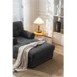 Pemberly Row Modern Linen Fabric Indoor Chaise Lounge in Gray