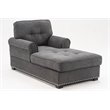 Pemberly Row Modern Linen Fabric Indoor Chaise Lounge in Gray