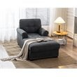 Pemberly Row Modern Linen Fabric Indoor Chaise Lounge in Gray