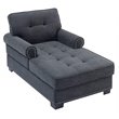 Pemberly Row Modern Linen Fabric Indoor Chaise Lounge in Gray