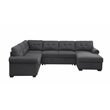 Pemberly Row Sleeper Sofa-Dark Gray Soft Fabric with nail head trim