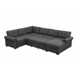 Pemberly Row Sleeper Sofa-Dark Gray Soft Fabric with nail head trim