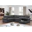 Pemberly Row Sleeper Sofa-Dark Gray Soft Fabric with nail head trim