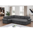 Pemberly Row Sleeper Sofa-Dark Gray Soft Fabric with nail head trim