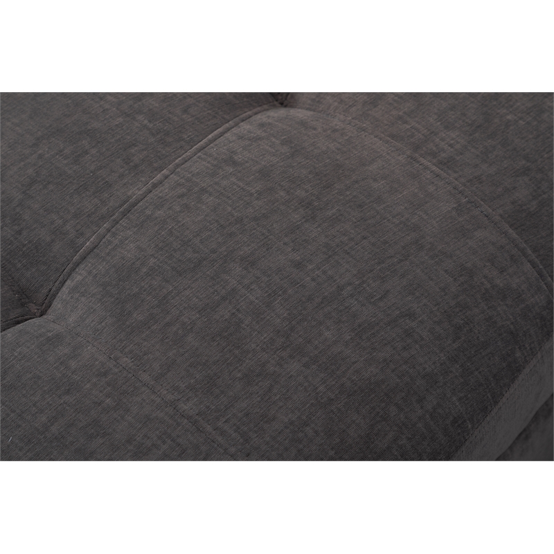 Pemberly Row 4pc Solid Wood Modular Sectional Sofa Couch w/ Ottoman in Dark Gray