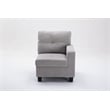 Pemberly Row 6pc Modern Solid Wood Modular Sectional Sofa Couch in Light Gray
