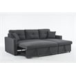 Pemberly Row Fabric Sleeper Sofa with Storage Compartment in Dark Gray