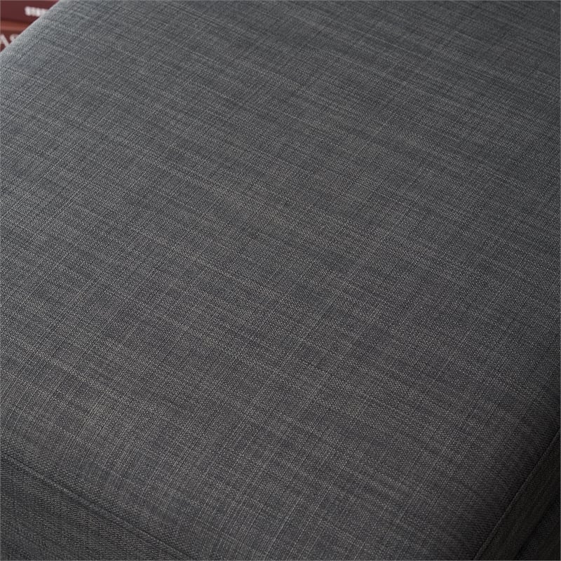 Pemberly Row Fabric Sleeper Sofa with Storage Compartment in Dark Gray