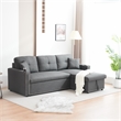 Pemberly Row Fabric Sleeper Sofa with Storage Compartment in Dark Gray
