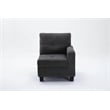 Pemberly Row 7pc Solid Wood Modular Sectional Sofa Couch w/ Ottoman in Dark Gray