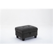 Pemberly Row 7pc Solid Wood Modular Sectional Sofa Couch w/ Ottoman in Dark Gray