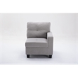 Pemberly Row 4pc Solid Wood Modular Sectional Sofa Couch & Ottoman in Light Gray
