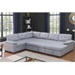 Pemberly Row 5-Seat Modern Fabric Sleeper Sectional Sofa with Storage in Ash