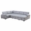 Pemberly Row 5-Seat Modern Fabric Sleeper Sectional Sofa with Storage in Ash