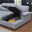 Pemberly Row 5-Seat Modern Fabric Sleeper Sectional Sofa with Storage in Ash