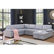 Pemberly Row 5-Seat Modern Fabric Sleeper Sectional Sofa with Storage in Ash