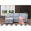 Pemberly Row 3-Seat Modern Fabric Sleeper Sectional Sofa with Storage in Ash