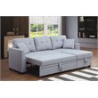 Pemberly Row 3-Seat Modern Fabric Sleeper Sectional Sofa with Storage in Ash