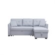 Pemberly Row 3-Seat Modern Fabric Sleeper Sectional Sofa with Storage in Ash