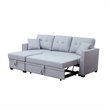 Pemberly Row 3-Seat Modern Fabric Sleeper Sectional Sofa with Storage in Ash