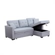 Pemberly Row 3-Seat Modern Fabric Sleeper Sectional Sofa with Storage in Ash