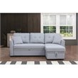 Pemberly Row 3-Seat Modern Fabric Sleeper Sectional Sofa with Storage in Ash