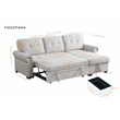 Pemberly Row Reversible Fabric Sleeper Sofa with Storage Chaise in Light Gray